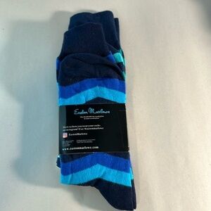 NWT Easton Marlowe Set of 2 Fine Cotton Striped Socks